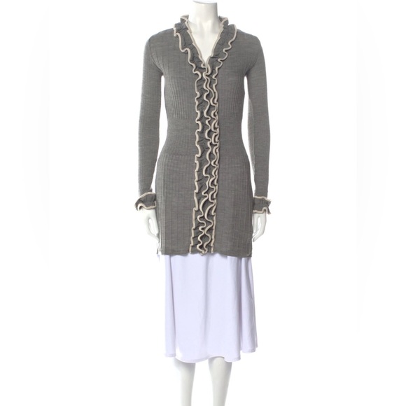 Anne Fontaine $895 Wool Ruffle Sweater or Mini Dress ▫️ - Picture 5 of 5